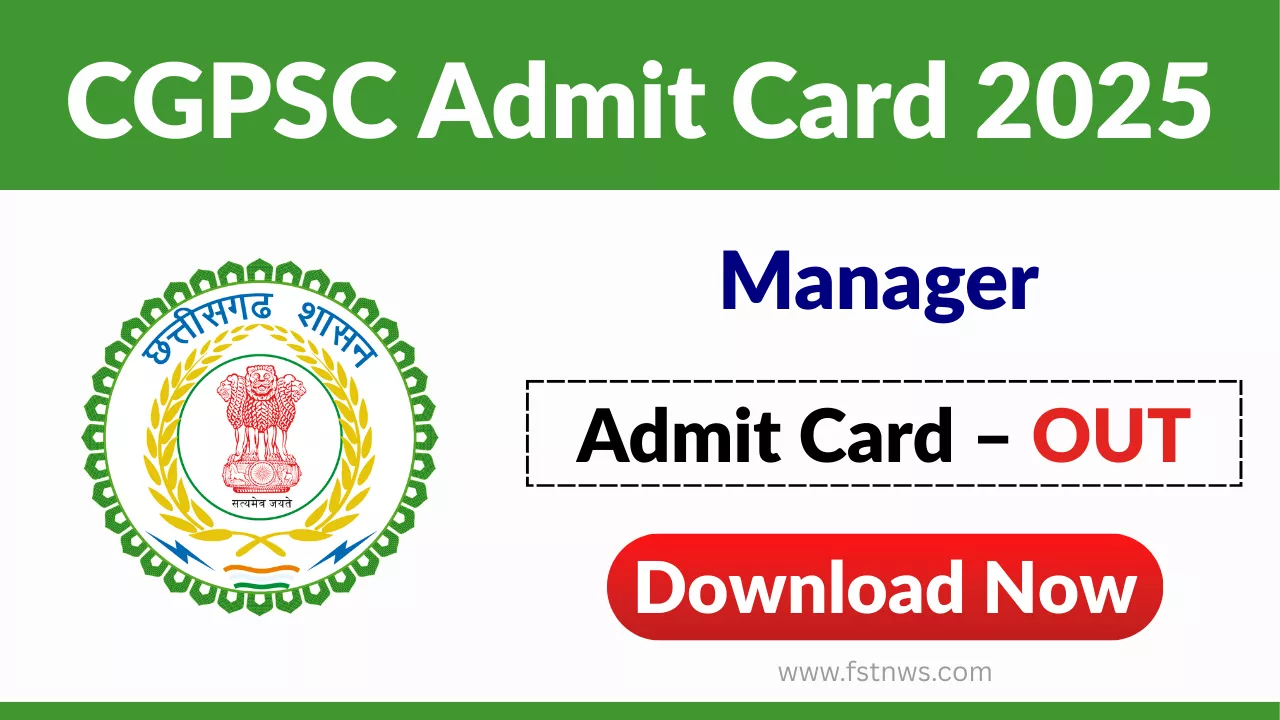 CGPSC Manager Admit Card