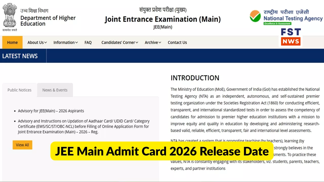 JEE Main Admit Card 2026