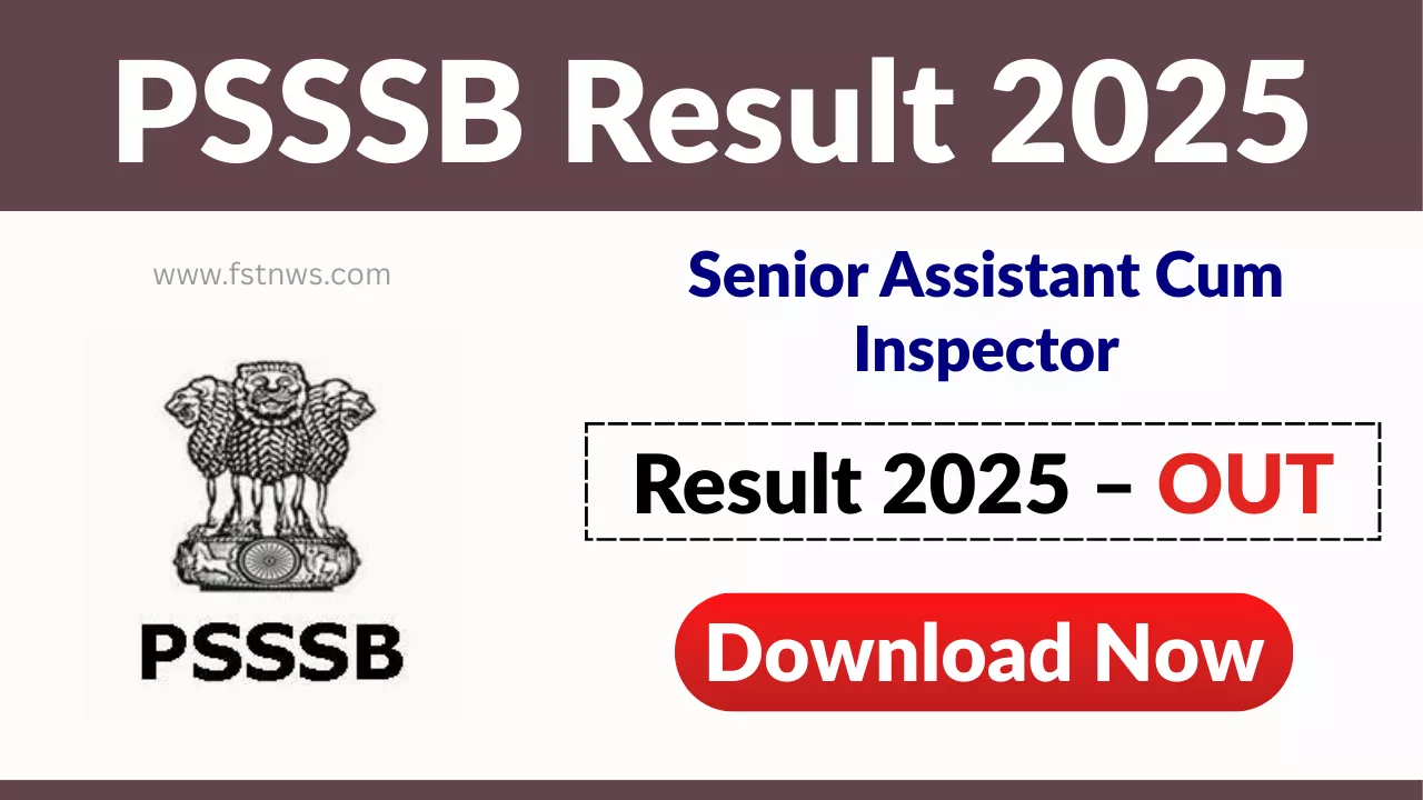 PSSSB Senior Assistant Cum Inspector Result 2025